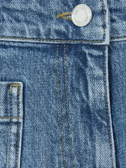 Normaal blauw - Reiss Kira Mid-Rise Patch Pocket Denim Shorts