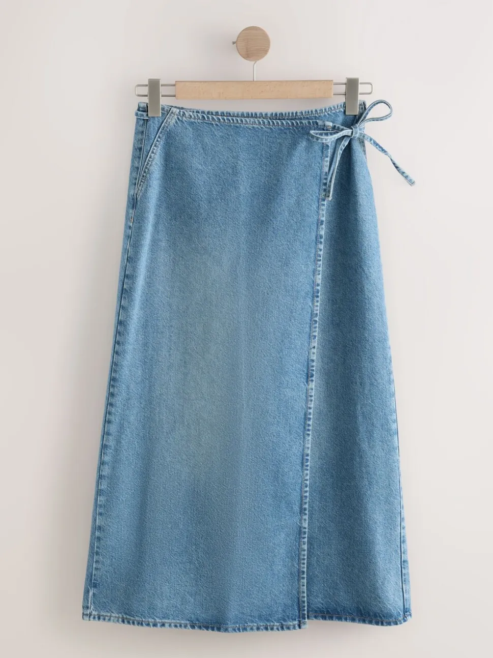 Normaal blauw - Wrap Maxi Denim Skirt