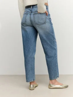 Normaal blauw - Zwangerschapsbarrel denim 100% katoenen jeans