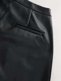 Nothing Ordinary Faux Leather Knee Length Bermuda Shorts