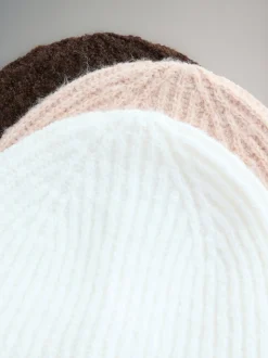 Oat/Chocolate Brown/Cream - The Set 3 Pack Beanies