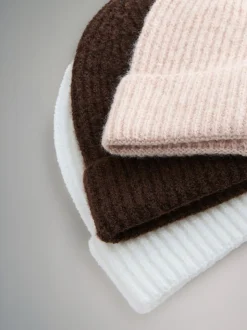 Oat/Chocolate Brown/Cream - The Set 3 Pack Beanies