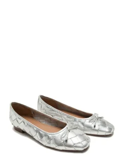 Off The Hook Marble Leather Weave Ballerinas