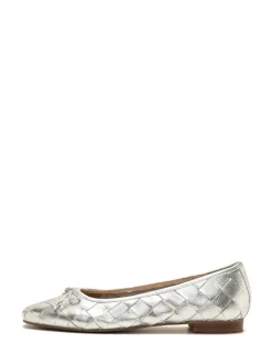 Off The Hook Marble Leather Weave Ballerinas