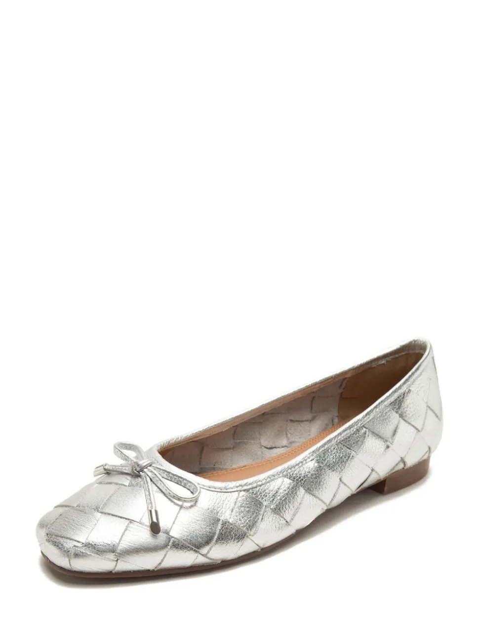 Off The Hook Marble Leather Weave Ballerinas