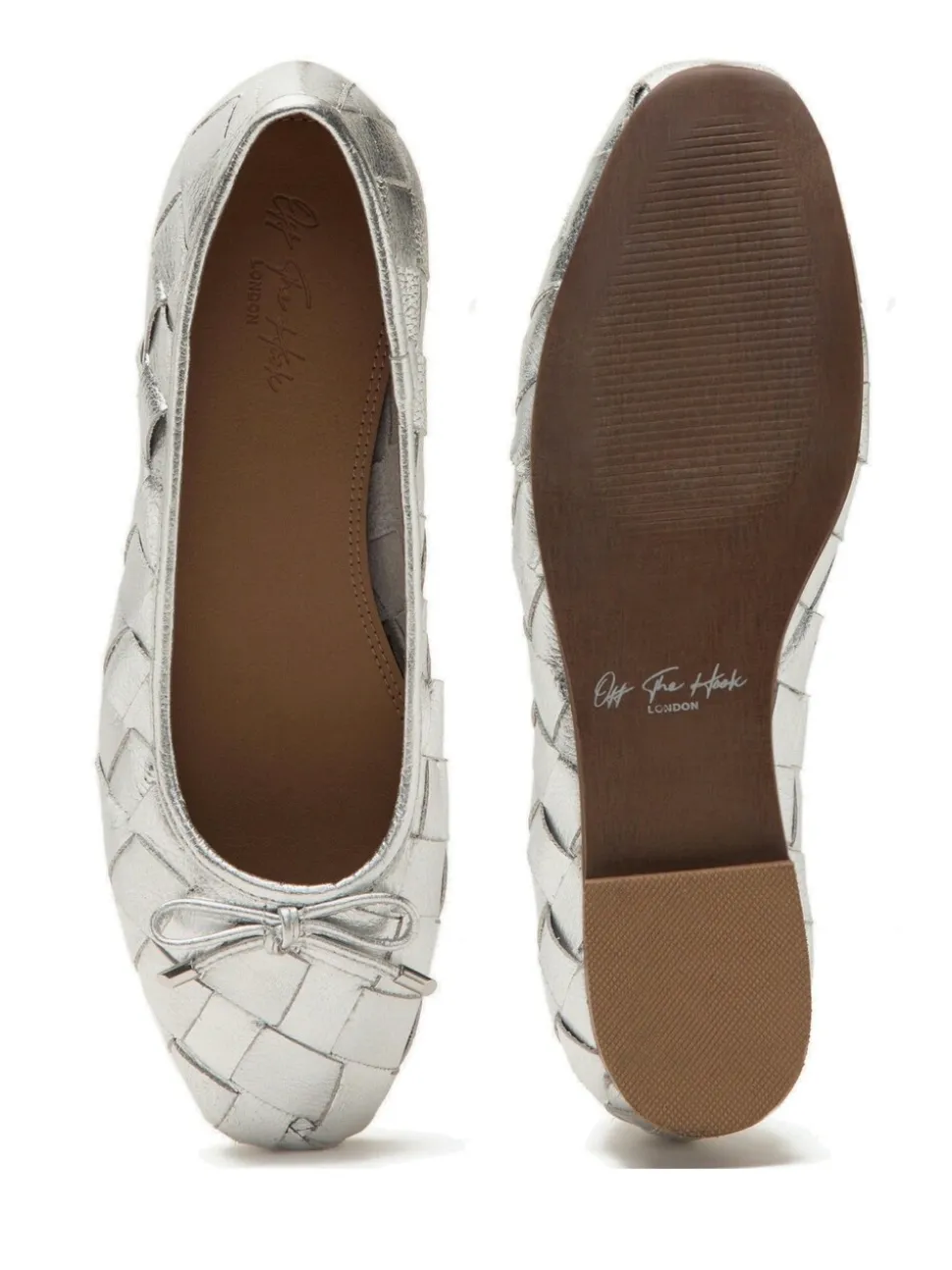Off The Hook Marble Leather Weave Ballerinas