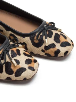 Off The Hook Pinner Leather Leopard Print Ballerinas