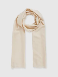 Off White - Reiss - Heidi - Dunne sjaal van wol-kasjmiermix