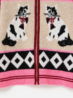 Oliver Bonas Cat Collared Knitted Bomber Jacket