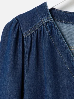 Oliver Bonas Denim V-Neck Tie Waist Jumpsuit