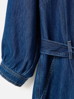 Oliver Bonas Denim V-Neck Tie Waist Jumpsuit