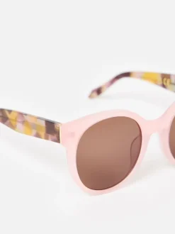 Oliver Bonas Faux Tortoiseshell Round Acetate Sunglasses