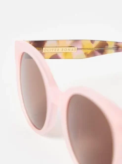 Oliver Bonas Faux Tortoiseshell Round Acetate Sunglasses