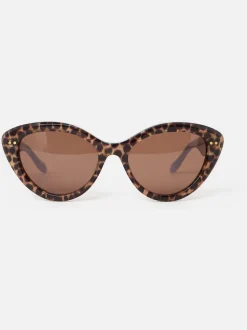 Oliver Bonas Leopard Print Cat Eye Acetate Sunglasses