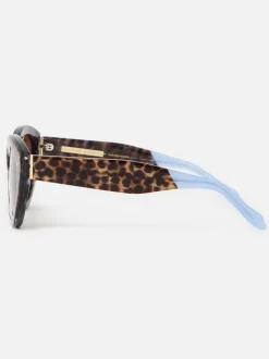 Oliver Bonas Leopard Print Cat Eye Acetate Sunglasses