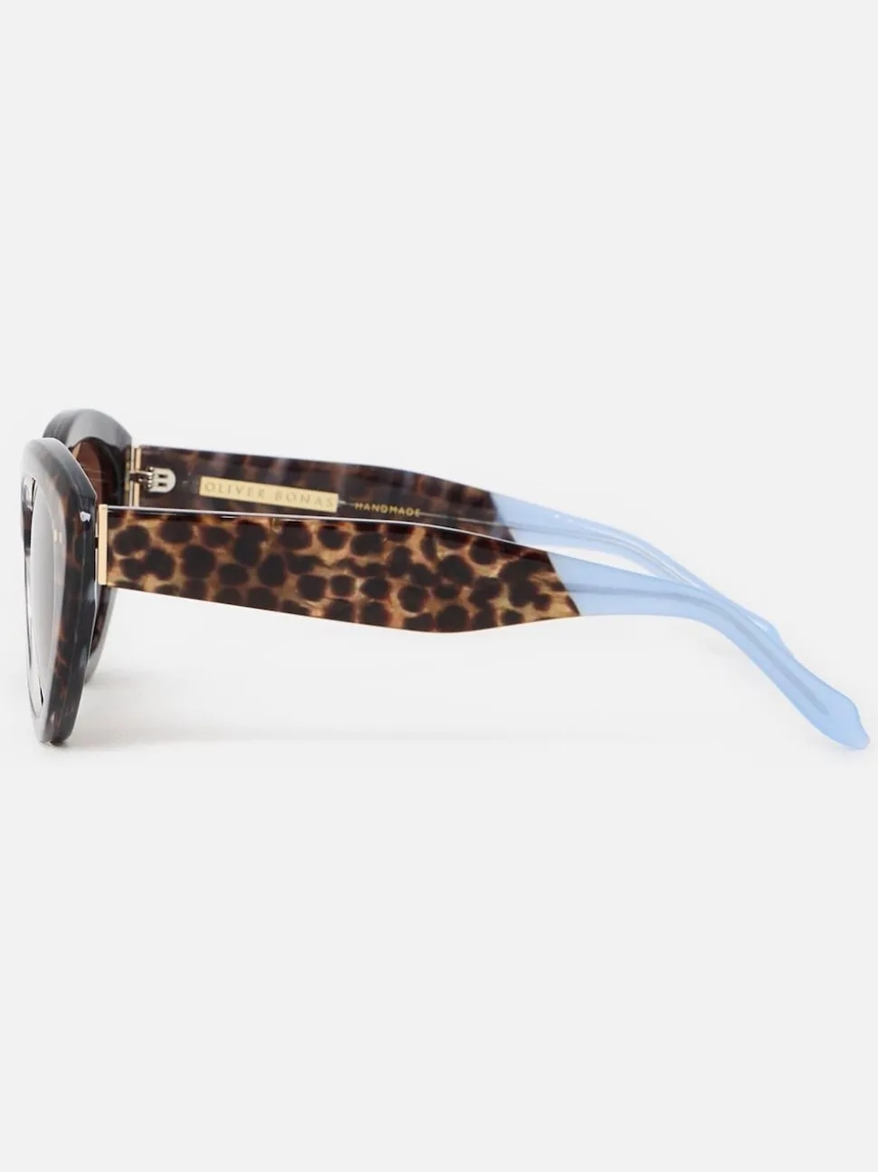 Oliver Bonas Leopard Print Cat Eye Acetate Sunglasses