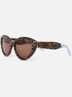 Oliver Bonas Leopard Print Cat Eye Acetate Sunglasses