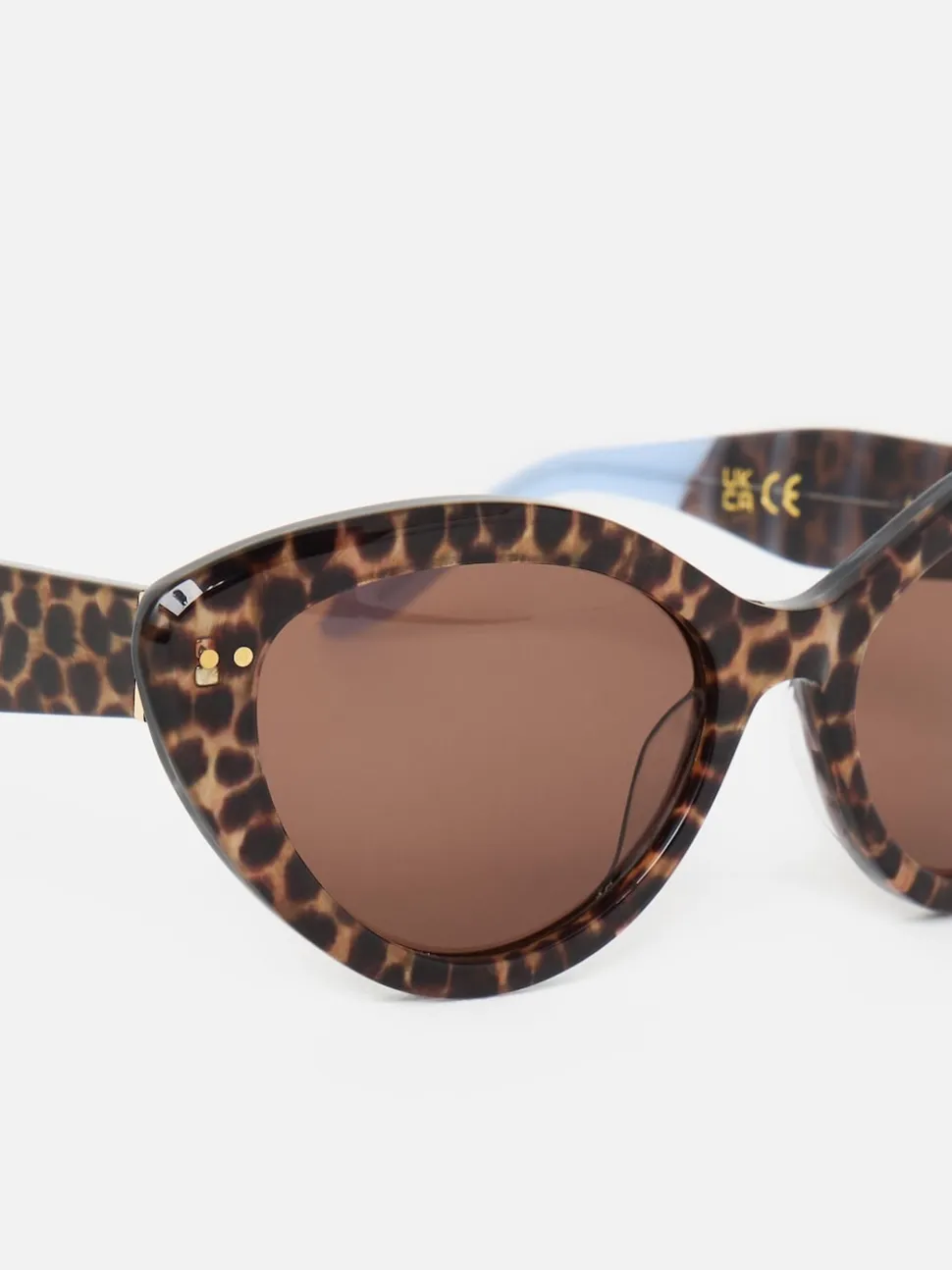 Oliver Bonas Leopard Print Cat Eye Acetate Sunglasses