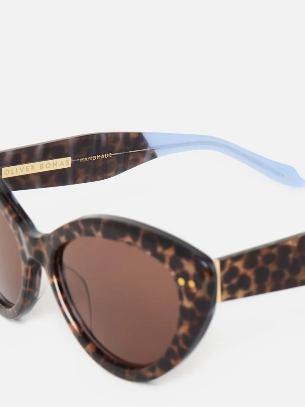 Oliver Bonas Leopard Print Cat Eye Acetate Sunglasses