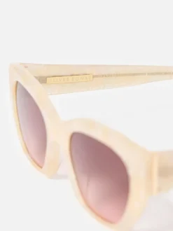 Oliver Bonas Marbled Angled Cat Eye Acetate Sunglasses