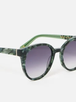Oliver Bonas Preppy Faux Round Acetate Sunglasses