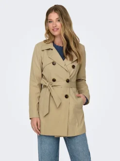 ONLY Double Breasted Classic Trench Coat