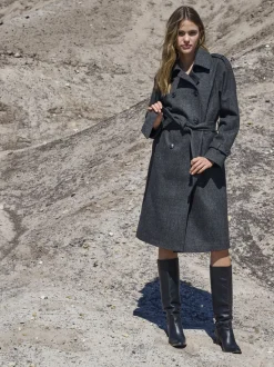 ONLY Herringbone Winter Trench Coat