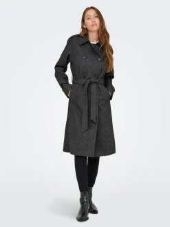 ONLY Herringbone Winter Trench Coat