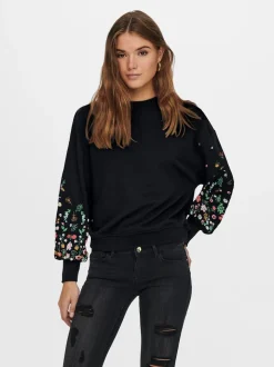 ONLY Long Sleeve Flower Detail Jumper