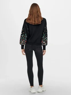ONLY Long Sleeve Flower Detail Jumper