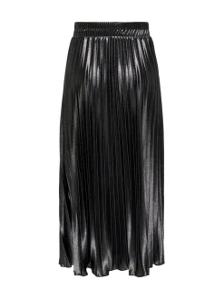 ONLY Metallic Pleated Midi Skirt