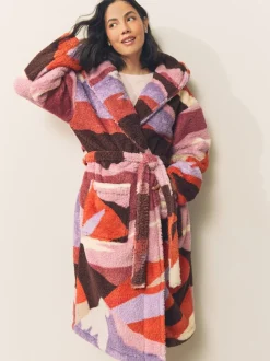 Orange Abstract Scene Print - Teddy Borg Dressing Gown