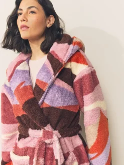 Orange Abstract Scene Print - Teddy Borg Dressing Gown