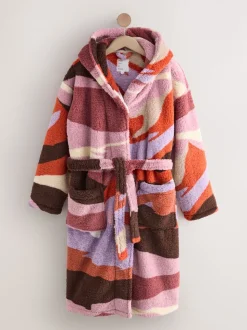 Orange Abstract Scene Print - Teddy Borg Dressing Gown