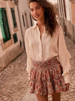 Oranje - Boho Rara Mini Skirt