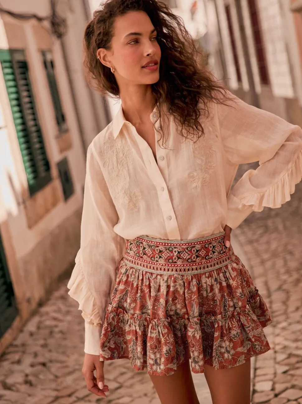 Oranje - Boho Rara Mini Skirt