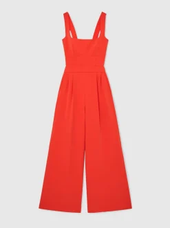 Oranje - Reiss Dion Wide-Leg Cut-Out Jumpsuit