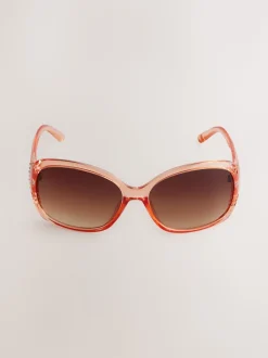 Oranje - Zonnebril met uitsnijding en ombré-effect