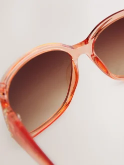 Oranje - Zonnebril met uitsnijding en ombré-effect