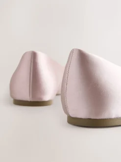 Oudroze - Ballerina's met pareleffect en strikdetail voor bruidsmeisjes