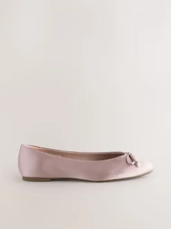 Oudroze - Ballerina's met pareleffect en strikdetail voor bruidsmeisjes
