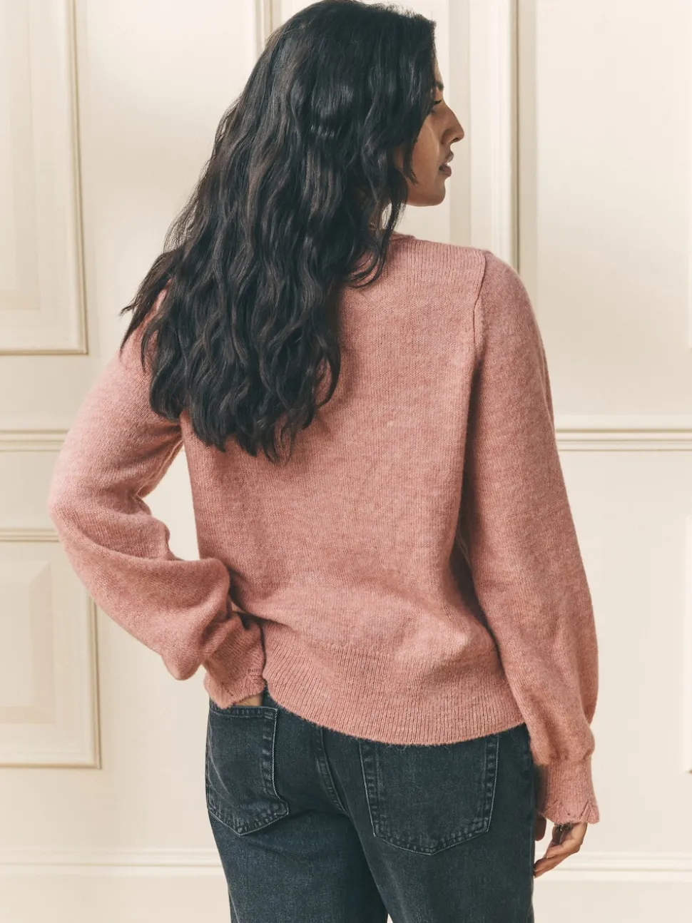 Oudroze - Laura Ashley Pointelle Button Through Scallop Cardigan With A Touch Of Wool