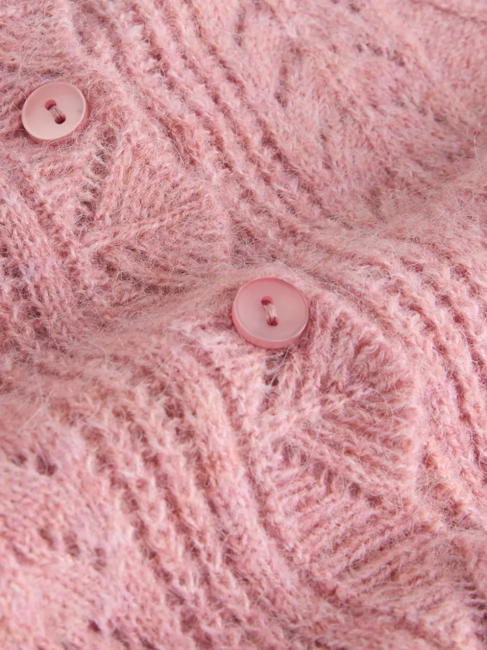 Oudroze - Laura Ashley Pointelle Button Through Scallop Cardigan With A Touch Of Wool