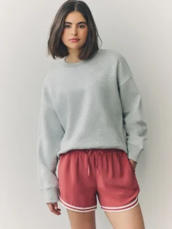 Oudroze - Sportshort met contrasterende Streep