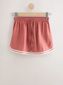 Oudroze - Sportshort met contrasterende Streep