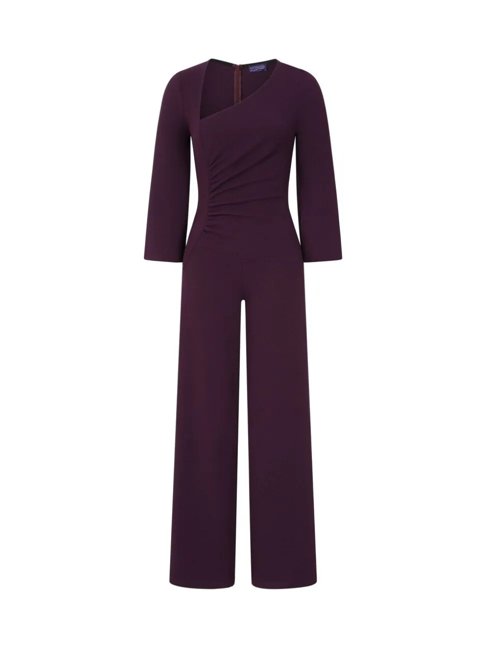 Paars - Hot Squash Ruched Jumpsuit with Sleeves