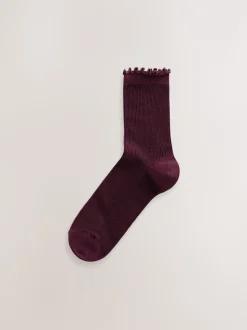 Paars - Lettuce Welt Ankle Socks 5 Pack