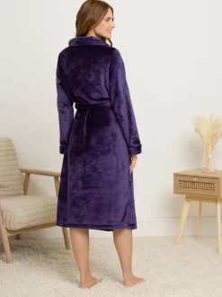 Paars - M&Co Ribbon Shawl Collar Robe