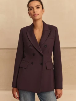 Paars - N.Premium Wool Blend Twill Blazer