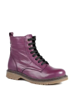 Paars - Pavers All Leather Block Heel Ankle Boots